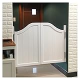 LVLDAWA Korridor Schwingtüren, Massivholz Salontür, Trennwand Für Cafe Küchen Balkon Bar Terrasse, Scharnier Aus Edelstahl, Weiß, Anpassbar (Größe : 95x90cm)