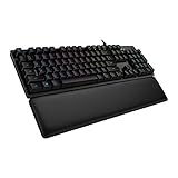 Logitech G 513 Mechanische Gaming-Tastatur mit Handballenauflage, RGB-Lightsync, GX Brown Switches, Aluminiumlegierung, USB-Pass-Through, spanisches QWERTY-Layout, G513 Gaming-Tastatur, Schw