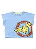 DC Comics Mädchen Crop T-Shirt Wonder Woman Blau 152