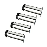 4X Qrity Schrank Beine Küche Füße Arbeitsplatte / Einheit / Frühstück Bar / Schreibtisch Tischbeine Möbel Beine - Chrom Metall - Höhenverstellbar (Gesamt: 200-215mm)