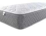 Aspire Beds 20,3 cm Tiefe Doppel-Komfortschichten & AC Aspire-Cool Touch Diamant-Schlaffläche Hybrid Bonell-Federkernmatratze & Memory-Schaum, graue Bordüre, Shorty (70 x 150 cm)
