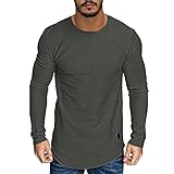 Herren Freizeithemden Große Größe Longsleeve Slim Fit Lange Muscle Style Langarmshirt Dünne Atmungsaktiv Casual Fitness Langärmeliges Sport Shirt Funk