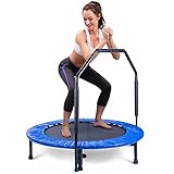 Body & Mind® Fitness-Trampolin, Ø 100 cm, Sprungmatte & mit Haltegriff, inkl. Randabdeckung, Nutzergewicht bis 100 KG , Trampolin für Indoor Jumping Fitness (Fitnesstrampolin)