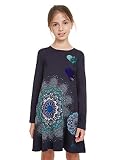 Desigual Mädchen Dress PERA Kleid, Blau (Navy 5000), 128 (Herstellergröße: 7/8)