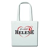 Tasche Umhängetasche I Love Helene Einkaufstasche 38x42cm Höhe 70 mit Tragegurt 70cm in Weiß Schulbeutel Turnbeutel #Jutebeute #Rucksack #Beutel #Handgepäck #Reisegepäck