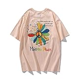 Men Hip Hop T Shirt Streetwear Flower T-Shirt Summer Harajuku Tshirt Cotton Short Sleeve Black Tops T