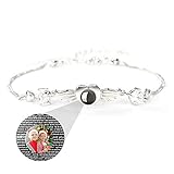 100 Spracharmbänder Personalisierte Projektionsarmbänder Individuelle Fotoarmbänder Herz- und Engelsflügel I LOVE YOU Armbänder(Silber Vollfarbe 1)(Silber Vollfarbe 1)
