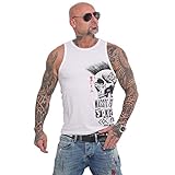 Yakuza Herren Massive Tank Top T-Shirt, Weiß, 4XL