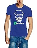 Coole-Fun-T-Shirts Uni Heisenberg Head Logo T-Shirt, Blau, XL