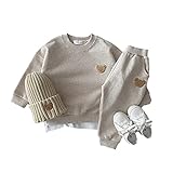 HuiSiFang 2PCS Sweatshit Set Einfarbiger Pullover mit Rundhalsausschnitt Jogginghose hosen Hoodie Tops Set Mode Floral HosenKinderkleidung Outfits für Frühling