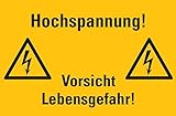 Warnaufkleber Hochspannung Vorsicht Lebensgefahr! ISO 7010 Schild Folie 20x30cm, signalgelb Made in Germany by MBS-SIGNS
