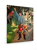 weewado Max Liebermann - Papageienmann - 1902 80x100 cm Textil-Leinwandbild auf Keilrahmen - Wand-Bild - Kunst, Gemälde, Foto, Bild auf Leinwand - Alte Meister/M