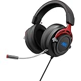 AOC GH300 - Over-Ear Gaming-Headset mit RGB-Hintergrundbeleuchtung, abnehmbarem Mikrofon, 50-mm-Treibern und 7.1 Virtual Surround Stereo mit Hi-Fi-Audio, schwarz/