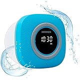 MEDION P66096 Duschradio mit Bluetooth (Badradio, UKW Radio, Saugnapf, LED-Display, IPX6 Wasserdicht, integrierter Akku) b
