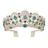 WULOVEMI Kopfbedeckung- Hochzeit Tiara mit Kamm Braut Glänzende Strass Kristallstirnband- Festzug Prinzessin Braut Prom-Dekoration-Partei-Abnutzung