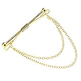 Business Herren Shirt Halsband Clip Bar Pin Clip Lange Kette Krawatte Kunstperlen Sicherheitsverschluss Silber/Gold, Gold, 1 Chain Pin …