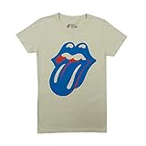 Rolling Stones T-Shirt Blue & Lonesome Logo Vintage Weiß - - Larg