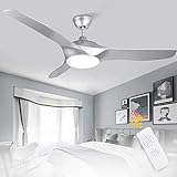 Depuley LED Deckenventilator mit Leuchte, 58W Super Leise Ventilator mit 18W Dimmbar Licht und Timer, Einstellbare Windgeschwindigkeit, Deckenleuchte Modern, Farbwechsel für W