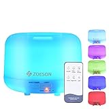 ZOESON Diffusor Aromatherapie, Aroma Diffuser mit 7 Farben LED, BPA-Frei für ätherische öle, luftbefeuchter ultraschall für Schlafzimmer (300ML)