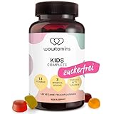 wowtamins KIDS Complete leckere Multivitamin Fruchtgummis für Kinder (120 Stück) - mit 13 Vitaminen, Omega 3s & Mineralstoffen - ab 2 Jahren (zuckerfrei, 1er Pack)