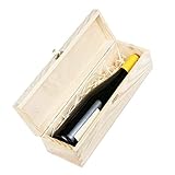 BARTU Weinkiste Holz Weinflaschen Geschenkbox mit Deckel Schloss 36x11x11
