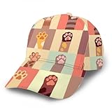 DAIDYA Baseball Cap Cats Paw Flat Icon Set Verschiedene Mode Männer und Frauen Bequemer Trucker Hut mit gebogenem Rand für Laufen, Radfahren, Angeln, Tennis, Golf, Outwork, Gartenarb