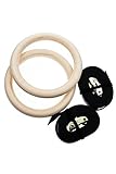 SUNDRIED Holzturnringe mit Straps Fitnessstudio Ringe Crossfit Gymnastik Sport Dip Ringe Gym Ring