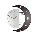 Wuciray Wanduhr, groß, modernes und leises Design, Rahmen in Mondform, für Haus, Küche, Büro, Café, U