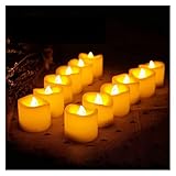 JSJJPLM LED Kerzen Neue Jahre 12/24pcs LED Kerzen leuchten flammenlosen LED Tee Kerzen Licht for Home Party Urlaub Weihnachtsbaum Dekoration Lampe (Color : 12pcs Yellow)