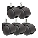 JUSTHENGGUANG 5 stücke schwarz 50mm Bürostuhl Roller Rollen Räder Ersatz Swivel Möbelrollen Rollen (Color : Black)