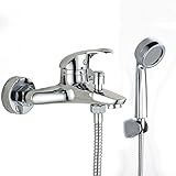 Kitchen Tap Reines Kupfer Nehmen Sie eine Dusche Wasserhahn Badewanne Wasserhahn Tippen Sie in die Wand Reines Kupfer Bringen Sie es DC Downflow Heiße und kalte Mischventil Blume Sprinkle Wasserhahn S