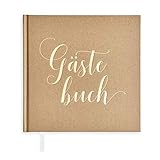 Plantvibes ® Edles Gästebuch, 72 Seiten, Hardcover, hochwertiges Papier, Vintage Guest-Book für die Hochzeit, Taufe oder den Geburtstag, Hochzeits-Buch, Hochzeits-Album, Hochzeits-Gästeb