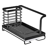 Nieifi Spülbecken Organizer mit Abtropfschale & Geschirrtuch Ablage Edelstahl Premium Design Ordnungshelfer für die Küche Arbeitsplatten Caddy Ablage für Schwamm, Bürsten & Seifenspender Schw