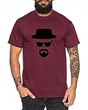 Heisenberg Herren T-Shirt Hermanos Bad Mr White Breaking, Farbe:Weinrot;Größe:M