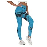 HolAngela High Waist Tummy Control Leggings Bedruckte Yogahose für Frauen Running Fitness Leggings für Frauen Slim Fit Sporthose Batik-Sport-Yog