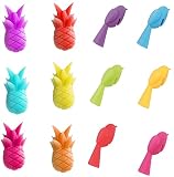 Lvjkes Weinglasmarker Silikon, Glas Markierung, 12 Stück Weinglas Logos Hitzebeständiges Silikon Wiederverwendbare Weinglas Logos Vogel Ananas für Party S