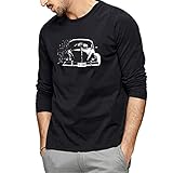 T-Shirt Herren Lässig Rundhals Komfort Stretch Atmungsaktiv Druck Muster Langarm Herren Sweatshirt Outdoor Laufen Training Modern Fashion Streetwear Herren Lang