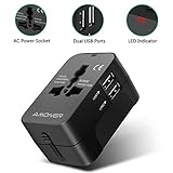 Amoner Universal Reiseadapter - Stromadapter Stecker für Europa UK Australien USA China - Universeller Weltreise Reisesteck