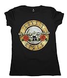 Guns N Roses - Junge Frauen Used-Look-Kugel T-Shirt in Schwarz, Small, Black