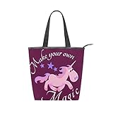 FANTAZIO Damen Handtasche Cute Unicorn Fantasy Pferd Muster Cavas H