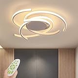 Moderne LED-dimmbare Deckenleuchte mit Fernbedienung Kücheninsel Lampe Esstisch Kreative Spirale Blumenform Design Metall Acryl Decke Kronleuchter Beleuchtung, Weiß