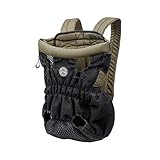 DuoLmi Haustier-Rucksack, verstellbare Haustier-Front-Tragetasche für Katzen und Hunde, Reisetasche, Beine aus, einfaches Anpassen für Reisen, Wandern, Camping, Welpen (unter 10 kg), Armeegrü