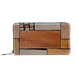 Damen Geldbörse mit Reißverschluss und Handy, Clutch, Reisetasche, Kartenhalter, Organizer, Handgelenke, Fliesen, Garten, Mosaik, T