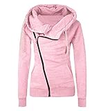Kanpola Sweatjacke Damen mit Kapuze Langarm Winterjacke Reißverschluss Kapuzenjacke Herbst Winter Einfarbig Pullover Hoodie Jacken mit Tasche Basic M