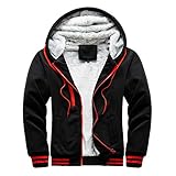 BIKETAFUWY Übergangsjacke Herren Übergangsjacke Reissverschluss Kapuzenjacke Atmungsaktiv Kaputzenjacken Warm Softshelljacke Daunenjacke Steppjack