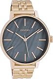 Oozoo Damenuhr mit Edelstahl Glieder Armband 42 MM Rose/Perlmutt Dunkelgrau/Rose C10624
