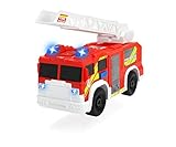 Dickie Toys 203306000 Fire Rescue Unit, Feuerwehrauto, Spielzeugauto, Feuerwehr, bewegliche und ausfahrbare Leiter, Licht & Sound, inkl. Batterien, 30 cm groß, ab 3 J