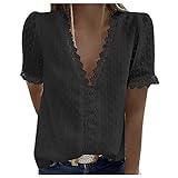 v Shirt Damen Pullover Damen rot Mero Tshirt Regenbogen Rock Damen Oberteil elegant Bluse Damen elegant Kurzarm-blusen top lila Coole Pullover D