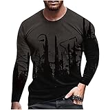 Herren Langarm Tshirt 3D Druck Longsleeve Langarmshirt T Shirts Männer Muskelshirts Vintage Sweatshirt Long Sleeves T Shirt Regular Fit Sportshirt S