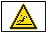 Achtung Rutschgefahr Symbol Aufkleber innenklebend A2 (420x594mm)